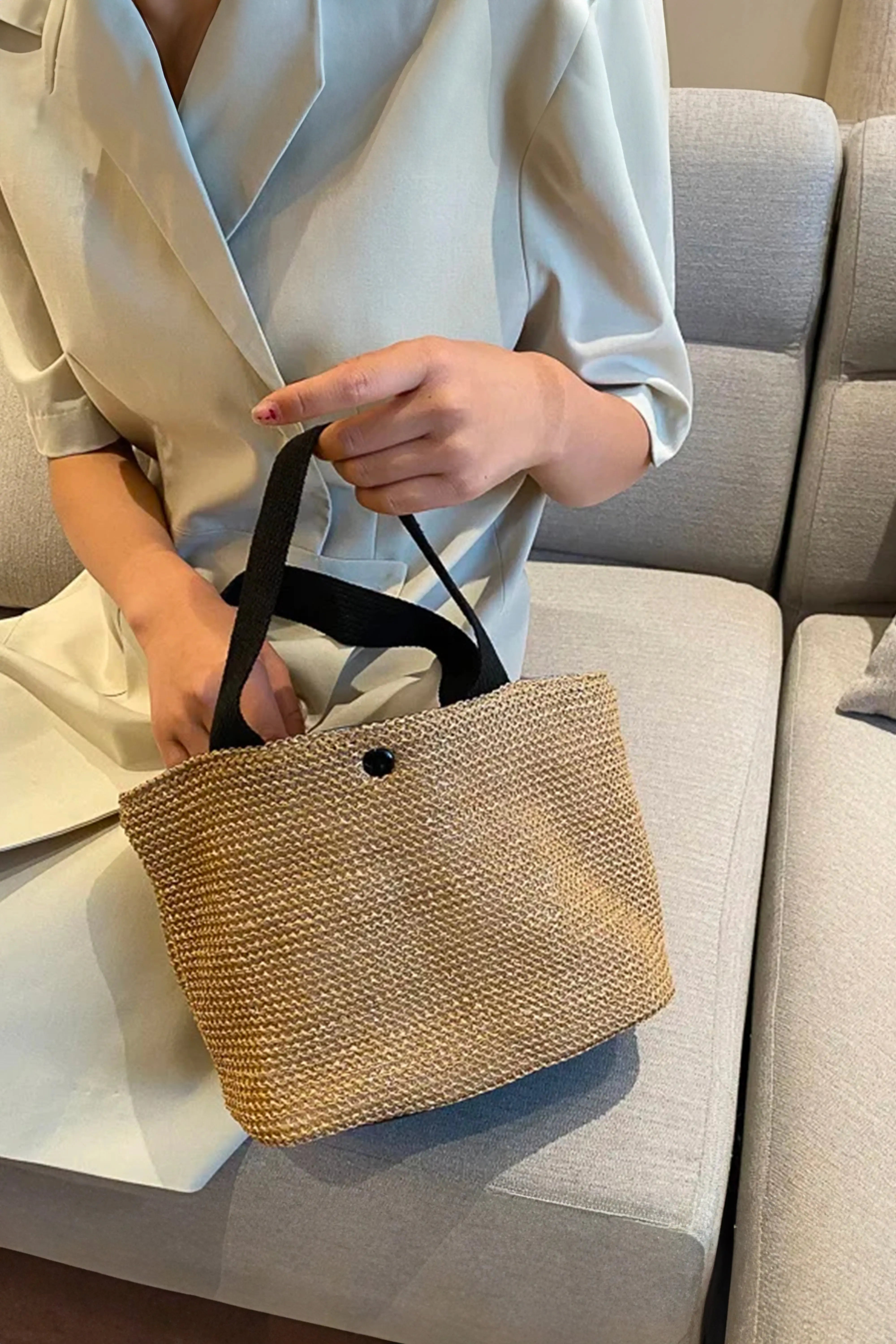 Riviera Straw Tote SandSet